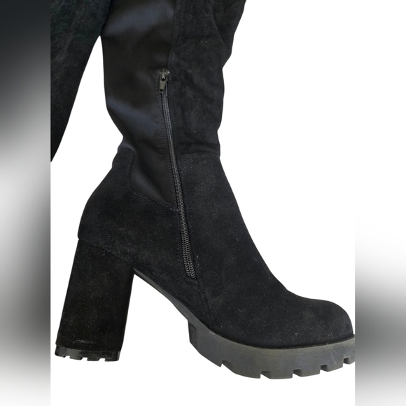 Rouge 9 Black Women's Knee-High Boots Size 9 - Picture 5 of 12